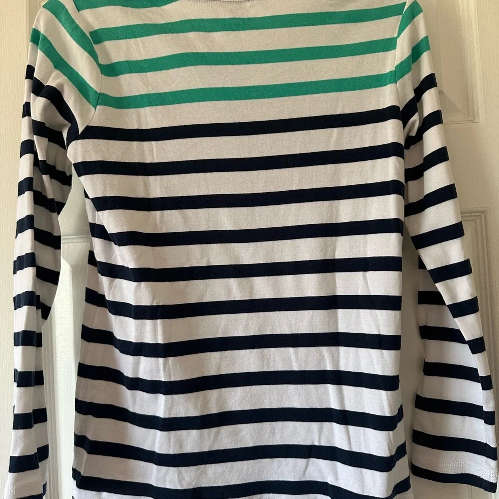 Tommy Bahama Navy, White, and Teal Striped Shirt, size S - Picture 2 of 6